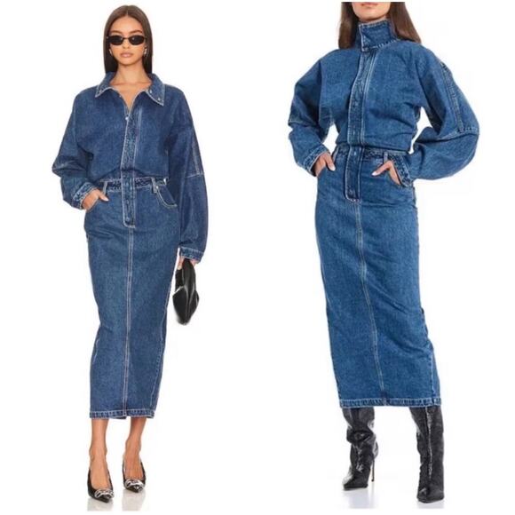 Ronny Kobo Sebastian Denim Dress Size Medium - Picture 10 of 11